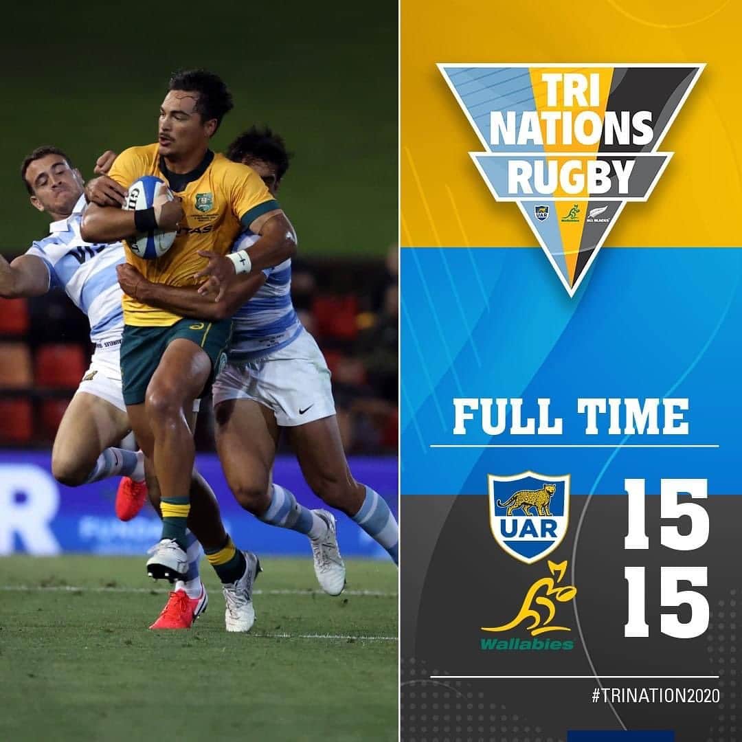 Super Rugbyさんのインスタグラム写真 - (Super RugbyInstagram)「FULL TIME| Argentina clawed their way back into the second half, to walk away with a draw. #TriNations2020 #AUSvARG」11月21日 19時38分 - superrugby