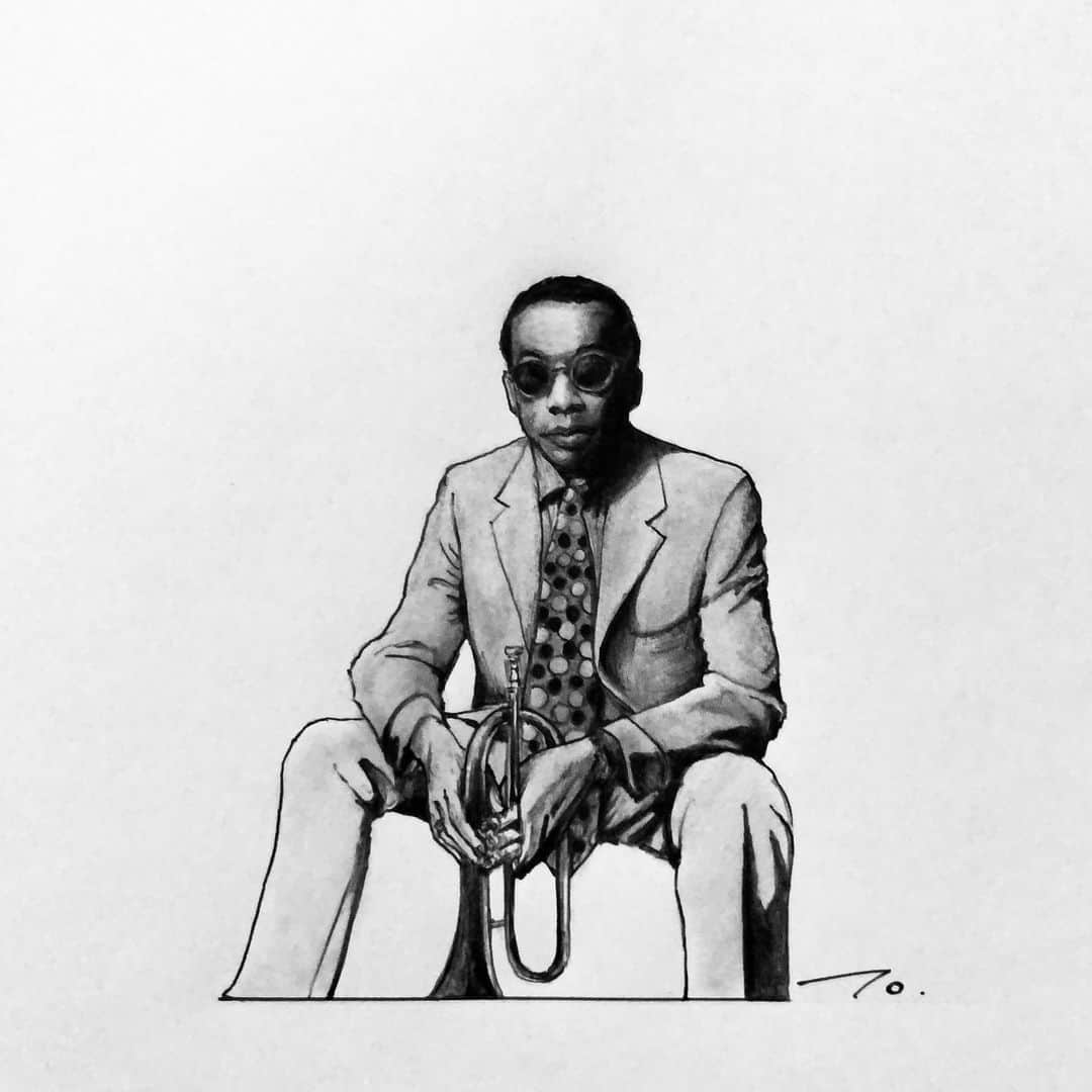 逢坂庵さんのインスタグラム写真 - (逢坂庵Instagram)「sketch1122 ・ ・ #jazz #jazzart #leemorgan #trumpet #jazztrumpet #pencilart #portraitsketch #illustration #illustagram #monochrome #jazzmessengers #ジャズ #リーモーガン #トランペット #ジャズトランペット #鉛筆画 #人物画 #素描 #モノクロイラスト #イラスト #イラストグラム #ジャズ好きな人と繋がりたい」11月21日 20時54分 - ohzaka_an