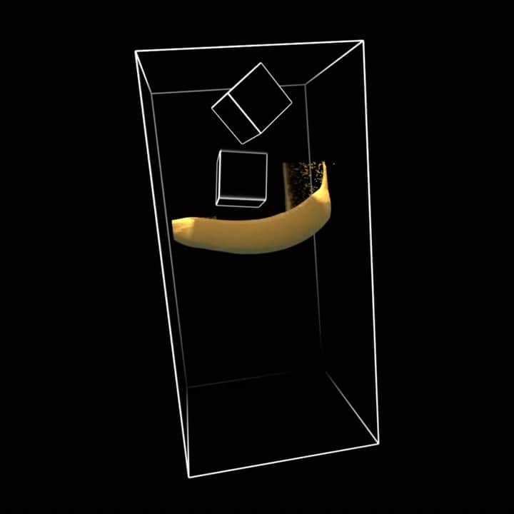 のインスタグラム：「Thanks to @seskamol for tips&tricks #touchdesigner⠀ ⠀ @touchdesigner⠀ #visuals #visualart #generativeart #digitalart #mediaart #codeart #creativecoding #kinetictype #graphics #motiongraphics #bulletsolver #flexsolver vj #vjing #touchdesignerbanana」