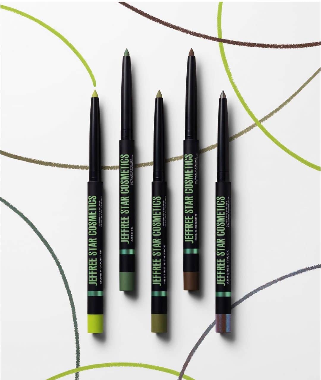 Jeffree Star Cosmeticsさんのインスタグラム写真 - (Jeffree Star CosmeticsInstagram)「Shop our brand new creamy, pigment rich & long lasting Automatic Eyeliners 💚 Available in 5 sickening shades that are sure to make your eyes stand out 🔥   #jeffreestarcosmetics #bloodmoneycollection」11月22日 2時12分 - jeffreestarcosmetics