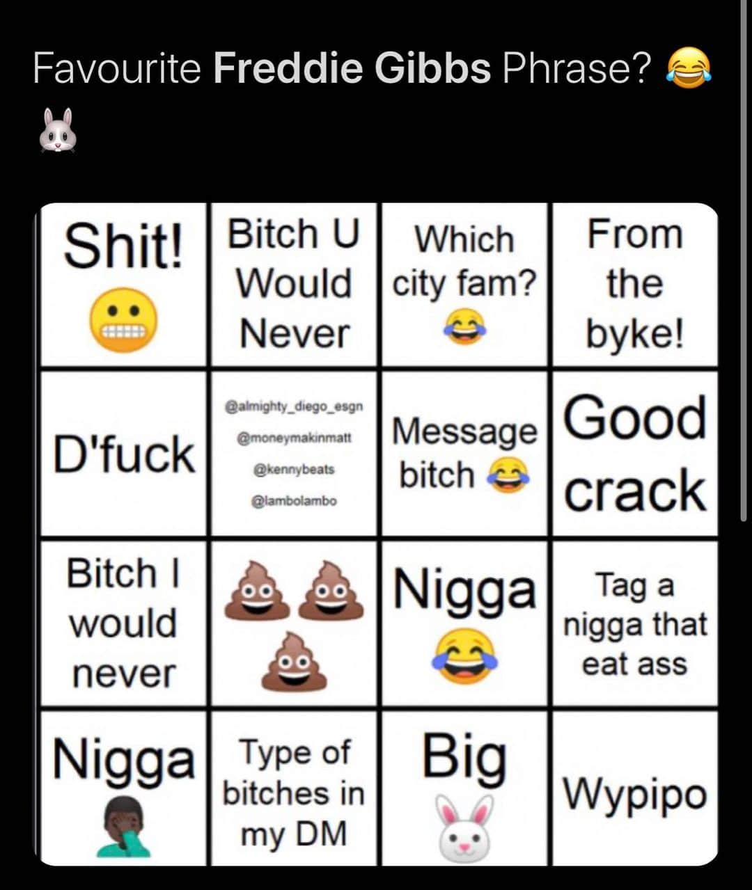 Freddie Gibbsのインスタグラム：「Words of wisdom.  You’re welcome. 🐰」