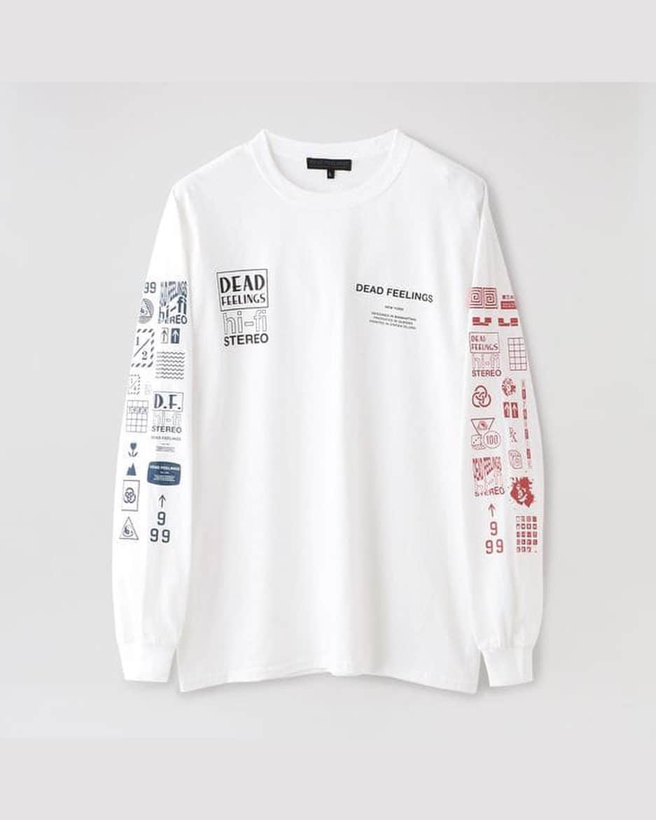 ケンゾーミナミのインスタグラム：「𝐃𝐄𝐀𝐃 𝐅𝐄𝐄𝐋𝐈𝐍𝐆𝐒 / FW20 / “HI-FI” / WHITE / LONG SLEEVE T-SHIRT  Available at @loveless___official & others  Photo (1&2&10) from www.loveless-shop.jp & Sample photos (3-9) from 02/22/20.  https://www.loveless-shop.jp/products/detail.php?maker_id=167&category_id=&product_id=6054&color_id=23  @nepenthes_newyork @nepenthes.official #kenzominami」