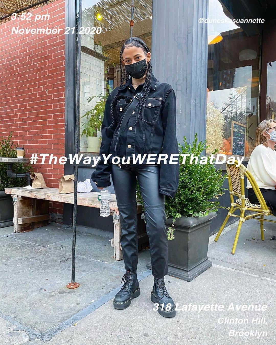 筒井心一のインスタグラム：「@duneskasuannette on 318 #LafayetteAvenue at 3:52 pm, November 21 2020, #NewYork ﻿ #OutfitOfTheDay = #TheWayYouWEREThatDay  #TWYWTD #ShinichiTsutsui」
