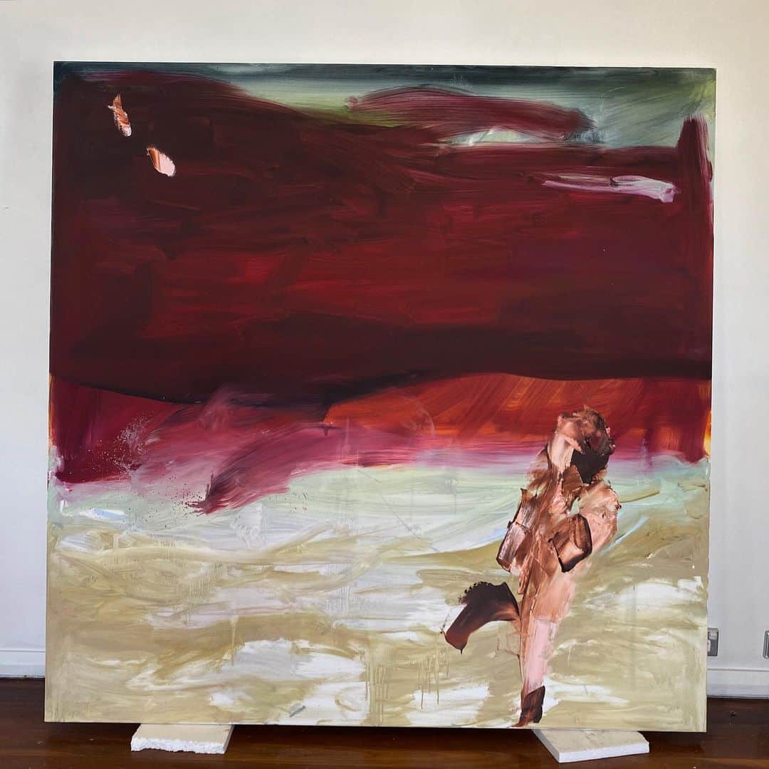 のインスタグラム：「Yet to be titled, 2020  oil on linen  60 x 60’」