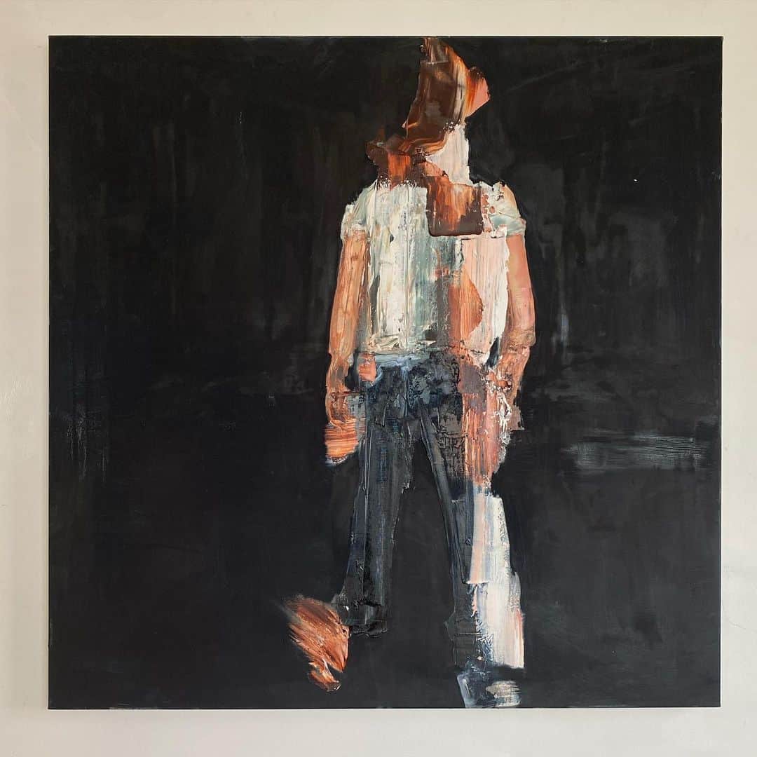 のインスタグラム：「oil on linen  40 x 40’」
