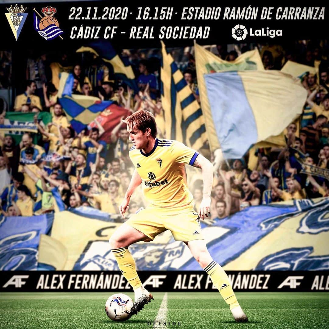 アレハンドロ・フェルナンデス・イグレシアスのインスタグラム：「Confianza plena en hacer un gran partido! Vamos Cádiz💛💙  #Mehandichoqueelamarillo #AF8」