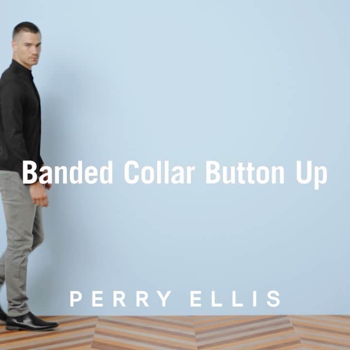 ペリーエリスのインスタグラム：「The ultimate weekend-ready item - The Banded Collar Shirt. Stretch attributes allow you to move with maximum mobility all while keeping you cool with moisture-wicking technology.  #LifeReadySince1976」