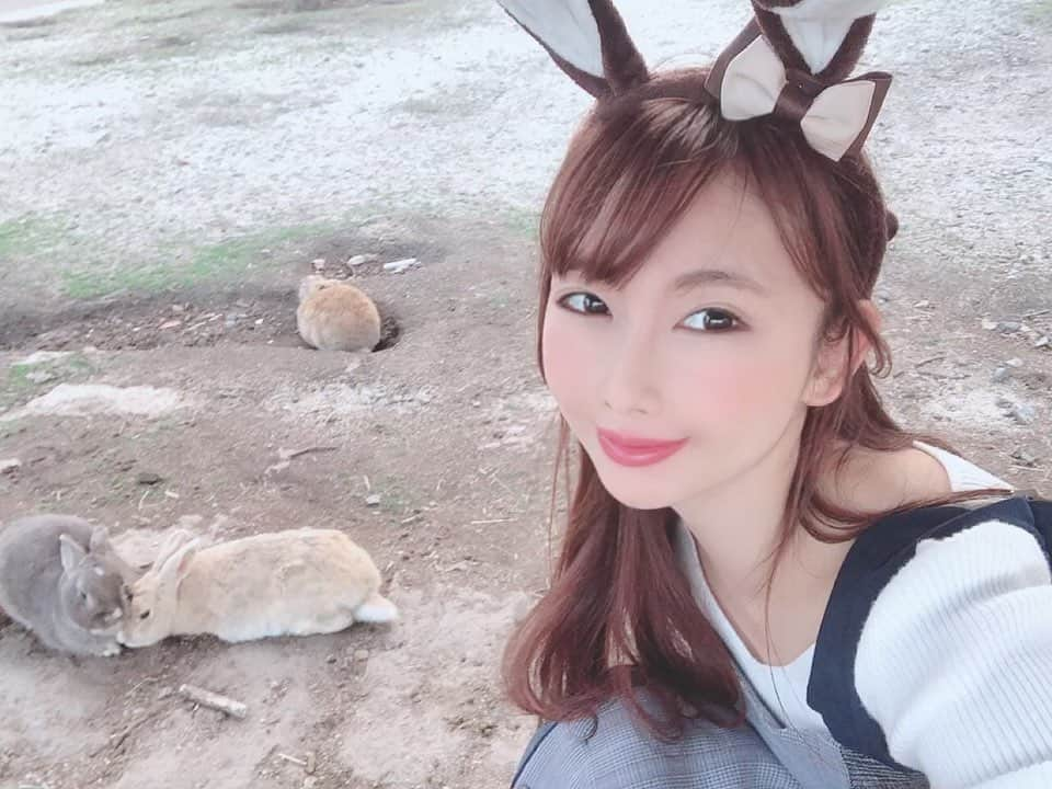 坂地久美さんのインスタグラム写真 - (坂地久美Instagram)「野生のウサギちゃんが、いっぱいの🌼🐰🌼うさぎの島🌼🐰🌼に行きましたぁ🌈🌈  瀬戸内海に浮かぶ「大久野島」は、世界唯一の”ラビットアイランド”なんだって🐇💞  周囲約4kmでサクッと一周できる程の小さな島内に、900羽以上の愛くるしい野うさぎちゃんが幸せそうに暮らしてて多さにビックリ🍀🐇🍀  可愛らしくてハッピーなうさぎちゃん達に会えたーーっ💖🐰💖  #うさぎの島 #大久野島 #癒しの島 #ラビットアイランド #野うさぎ #japan #japanesegirl #model #shooting #sakachikumi #坂地久美」11月22日 10時57分 - sakachikumi