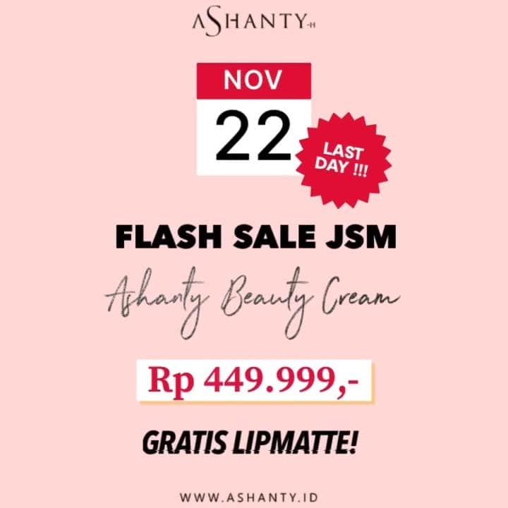 ASHANTY BEAUTY CREAM OFFICIALのインスタグラム：「⚡️FLASH SALE JSM ⚡️  Special Promo JSM “Jumat, Sabtu, Minggu” dapatkan Ashanty Beauty Cream hanya Rp 450.000,- (Pilih salah satu series whitening, acne atau anti aging) dan GRATIS LIPMATTE Ash shade Love !!!  Promo hanya berlaku selama jumat, sabtu dan minggu. Pesan sekarang juga sebelum kehabisaaanannn 🎉🎉🎉🛍  _____________________________ Informasi dan pemesanan  Ashanty Beauty Cream Chat Via WA : WA: 081293823950 WA: 081287388885 WA: 087778489900 WA: 085781140354 ⚡️ Fast Respons Click Link On Bio Instagram @ashantyid ❣️ ______________________________ #ashantybeautycream #creamashanty #skincareashanty #skincare #skincareartis #skincarelokal #creamwajah #creamperawatanwajah #obatjerawat #jerawat #kosmetik #krimwajah #creamwajah #whiteningcream #ashantyid #ashanty」