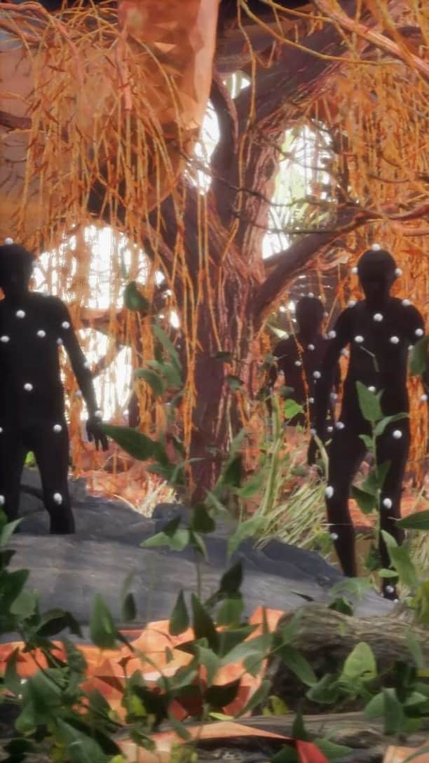 のインスタグラム：「A trailer for a video game that doesn’t exist. As the characters come to realise there is no end product, they start to question their own existence as avatars within ‘The Maul’, a post-apocalyptic virtual world of Wrighton’s creation that he has returned to throughout his career. Directed by Gareth Wrighton and Zach Beech @zbeech  Gareth Wrighton @gareth_wrighton  London-based designer Gareth Wrighton showed for the first time with London East in 2019, where he launched his own knitwear brand. Known for his handmade one-offs that have appeared on magazine covers, he is also a multidisciplinary artist and video game designer.」