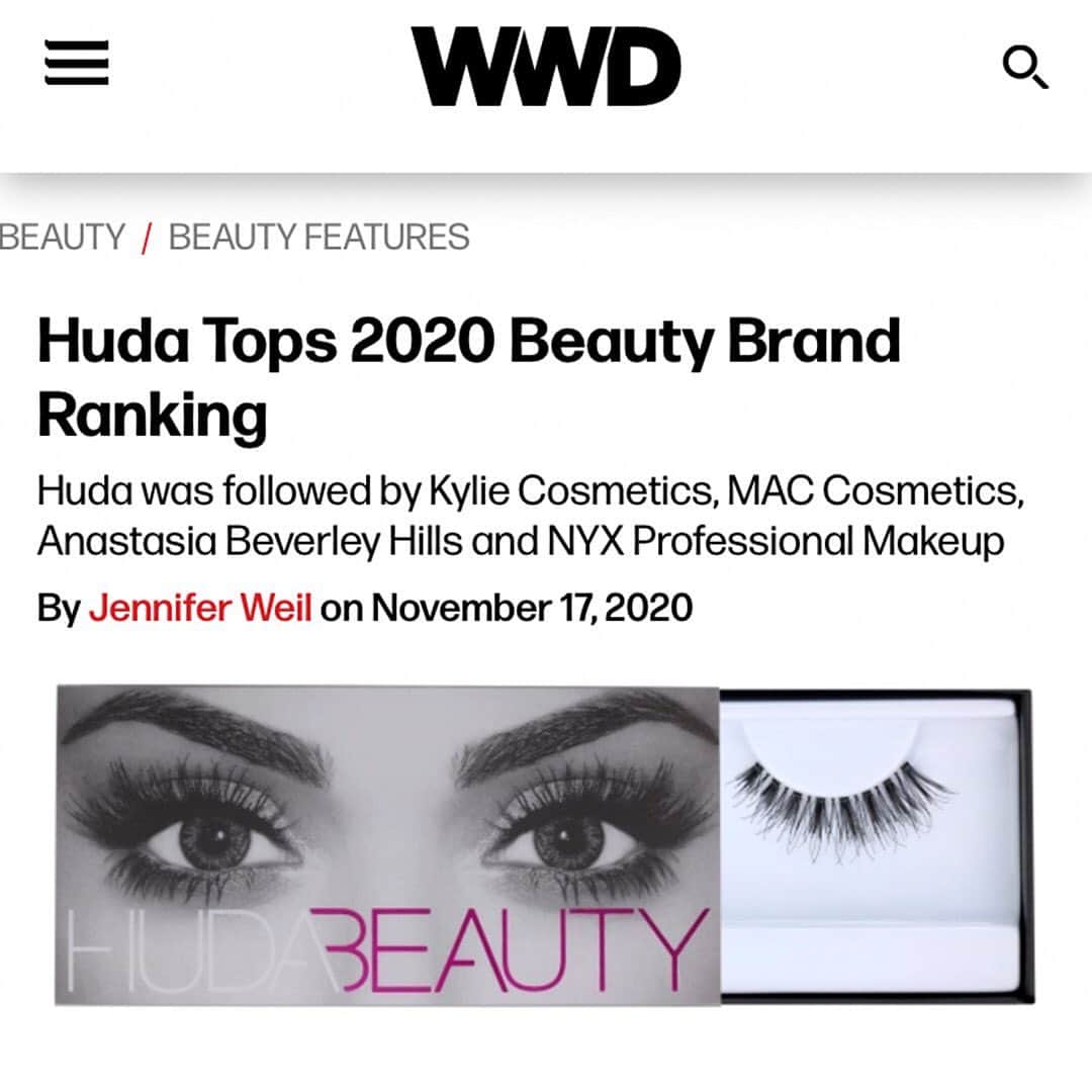 Huda Kattanさんのインスタグラム写真 - (Huda KattanInstagram)「Thank you for the feature @voguearabia @wwd @jenniferbethweil & the report @cosmetify. Most importantly, thank YOU all sooooo much for your love & support 😭😭😭 You guys are what makes us #hudabeauty, love you all so much. Can't wait for 2021 for us to keep changing the industry TOGETHER, as one big, beautiful beauty-obsessed family 💕 We've been listening to you guys & we've got some really, really exciting things coming!!」11月22日 20時00分 - hudabeauty