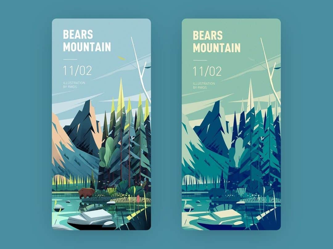 Dribbbleさんのインスタグラム写真 - (DribbbleInstagram)「Bear mountain by Rwds ⠀ ⠀ #dribbble #design #mobiledesign #appdesign #illustration #uidesign #ux」11月22日 14時33分 - dribbble