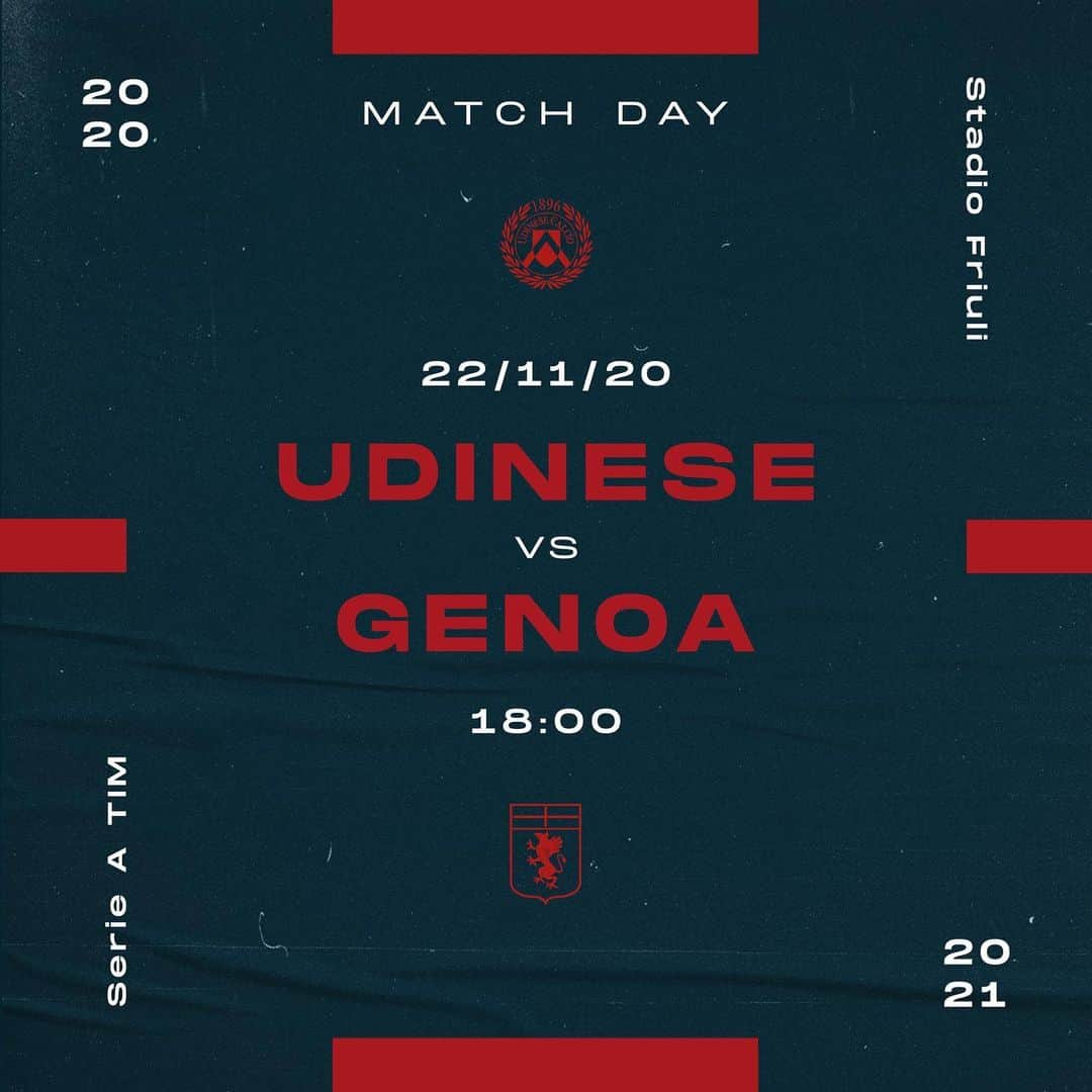 ジェノアCFCさんのインスタグラム写真 - (ジェノアCFCInstagram)「🔴🔵 #UdineseGenoa    💪 Forza, Grifone!   ⚽️ @seriea」11月22日 17時30分 - genoacfc