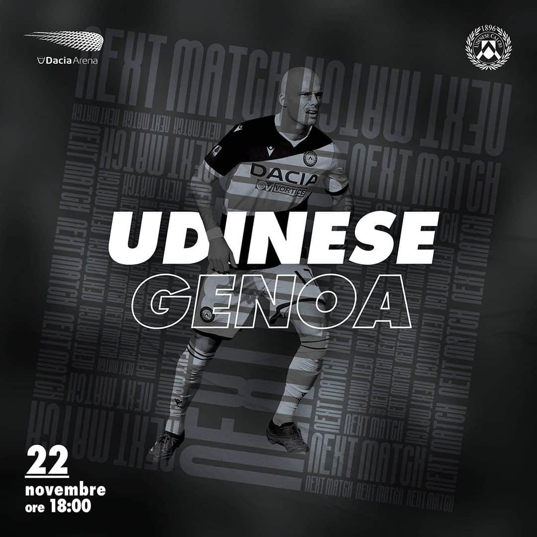 ウディネーゼ・カルチョさんのインスタグラム写真 - (ウディネーゼ・カルチョInstagram)「MATCHDAY 🙌  🆚 @genoacfcofficial  🏟 "Dacia Arena" ⏰ 18:00  #UdineseGenoa #ForzaUdinese #AlèUdin #Matchday #SerieATim」11月22日 18時00分 - udinesecalcio