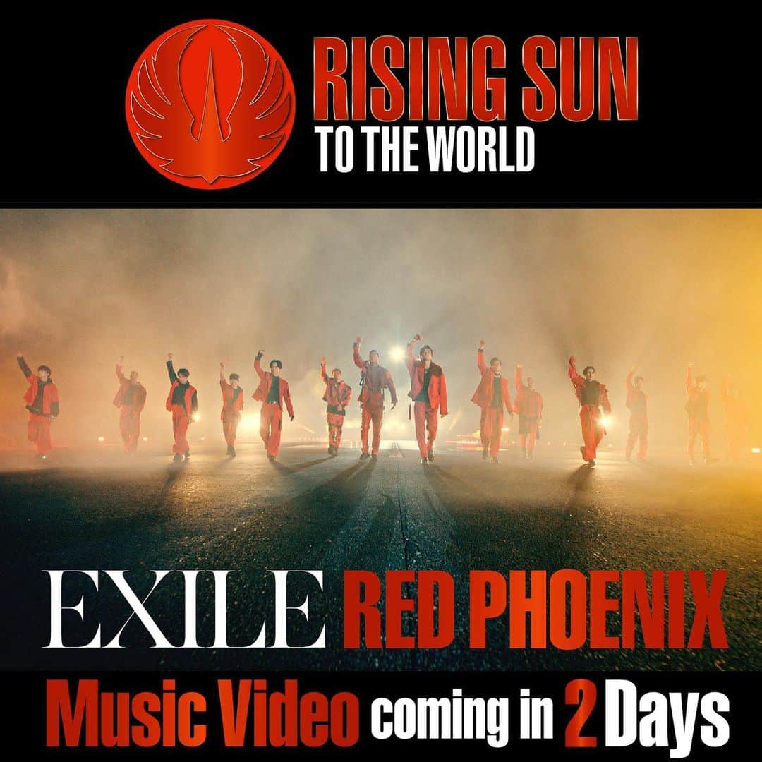 NESMITHのインスタグラム：「この後日付の変わる11月23日0時 「RED PHOENIX」 音源解禁です🔥‼️ 今のEXILEの魂を 決意を 覚悟を ぜひ聴いてください‼️  そしてMV解禁まで後２日、、、🔥  【NEW EXILE WEEK】  「RED PHOENIX」 明日23(月)0時より遂に配信スタート🔥  ※サマータイムにより一部サイトでは、配信開始が遅れる場合がございます。  MV解禁まであと2日日‼︎  お楽しみに‼︎  #NEWEXILEWEEK #RISINGSUNTOTHEWORLD #RSTW #EXILE #REDPHOENIX #日本を元気に」