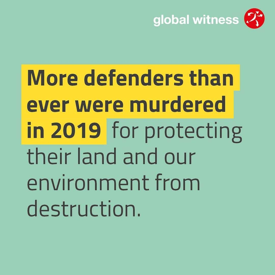 エリー・ゴールディングさんのインスタグラム写真 - (エリー・ゴールディングInstagram)「There can be no climate justice while the natural world’s most effective advocates are being silenced.   Yet since the Paris Agreement was signed in 2015, @global_witness has documented the deaths of nearly 800 land and environmental defenders.   We must stand with those who are standing up for the climate.   Swipe through to find out which industries are most often linked to attacks, the most dangerous countries for defenders, and the victories defenders are achieving for their land, the environment, and the global climate.   We will tirelessly campaign to bring these underreported deaths to global attention, to ensure these activists can live and work without fear or intimidation, and for those who attack them to be brought to justice.   Check out Ellie’s stories for more information on how you can stand with defenders and amplify their voices.   Link in stories & bio    #climatechange #climatejustice #climatejusticenow #climatejusticeissocialjustice #environmentaljustice #environment #defensores #socialjustice #climatecrisis #actnow #landrights #planetandpeople」11月23日 5時30分 - elliegoulding