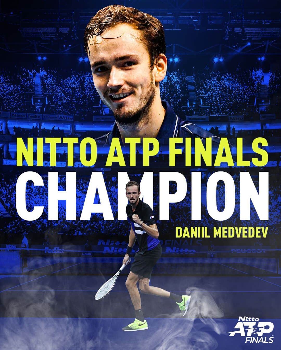 ATP World Tourさんのインスタグラム写真 - (ATP World TourInstagram)「MEDVEDEV'S THE MAN IN LONDON 🇬🇧 @medwed33 is the 2020 #NittoATPFinals Champion! 🏆」11月23日 5時56分 - atptour