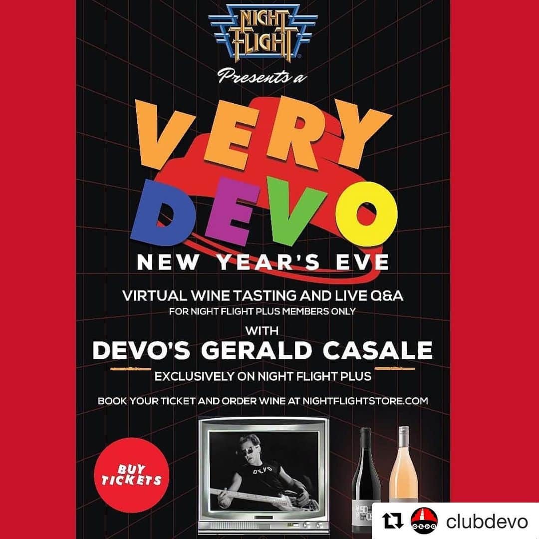 ジョン・ロス・ボウイさんのインスタグラム写真 - (ジョン・ロス・ボウイInstagram)「#Repost @clubdevo with @get_repost ・・・ Celebrate the death of 2020 in devolved style w/ Night Flight's "A VERY DEVO NYE" Livestream party, ft. GERALD CASALE of DEVO! Event Sign-Up inc's 2xBottles of Gerald's own "50 by 50" wine, live winetasting, VIP access to Q+A w/ Gerald + Special Guests DANA GOULD (Stan Against Evil, The Simpsons), JOHN ROSS BOWIE (The Big Bang Theory, Curb Your Enthusiasm), Hollywood's Magic Castle magician ROB ZABRECKY + MORE [tba]. Follow the link in the @nightflightofficial bio for more details + buy tickets, or go to NIGHTFLIGHTSTORE.COM! #devo #geraldcasale #averydevonewyearseve #danagould #johnrossbowie #robzabrecky #50by50wine #the50by50 #50by50pinotnoir #50by50rose #winetasting #specialguests #stanagainstevil #samswanson #thebigbangtheory #magiccastle #themagiccastle #nightflight #nightflightplus #nightflightofficial #newyearseveparty #newyearseve #nye2020 #devo2020 #virtualnyeparty」11月23日 11時05分 - johnrossbowie
