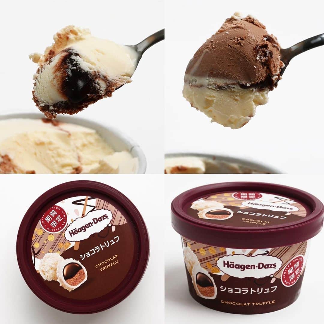 アイスマン福留さんのインスタグラム写真 - (アイスマン福留Instagram)「トリュフチョコレートをイメージした ハーゲンダッツの『ショコラトリュフ』。ホワイトチョコチップ入りのホワイトチョコアイスクリームとミルクチョコレートアイスクリームを2層に重ね、ほろ苦～いビターチョコレートソースをプラス。３種類のチョコレートの味が楽しめる贅沢な味です😋 #ハーゲンダッツ #haagendazs #トリュフチョコレート #ショコラトリュフ #ホワイトチョコレート #ホワイトチョコチップ #ミルクチョコレート #チョコレートソース #ビターチョコ #アイスマニア #アイス民 #アイスマン福留 #JapaneseIceCream #Japaneseconveniencestoreicecream #icecream #JapansIceCreamPictureBook #Eiscreme #crèmeglacée #helado #gelado #sorvete #gelato #ijs #lody #мороженое #冰激凌 #아이스크림 #冰淇淋 #Es #น้ำแข็ง」11月23日 23時07分 - iceman_ax