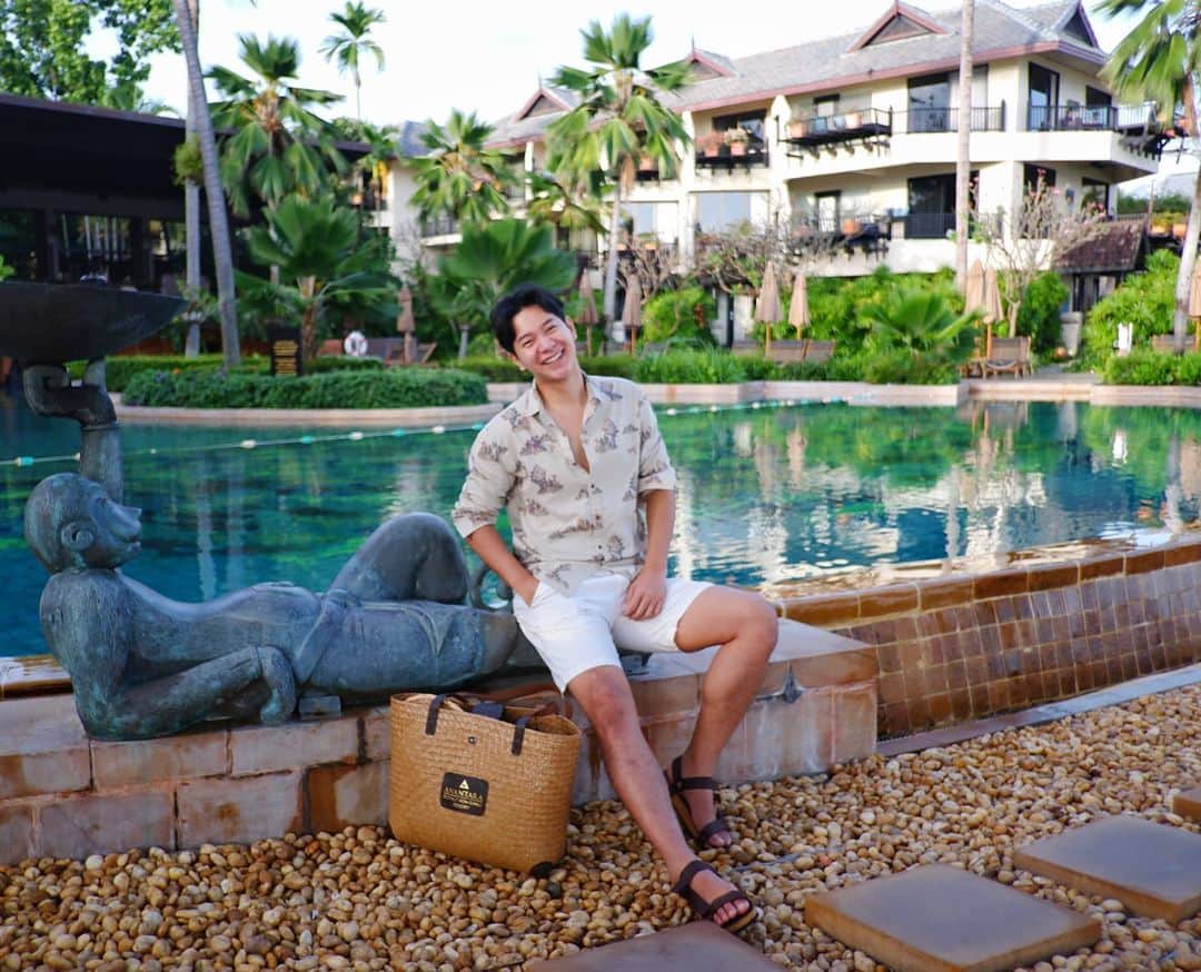 アイス・サランユーのインスタグラム：「🙂😊😁😀😃😄😍 @anantara_hotels @anantarabophut #snooksnap  #anantarabophut  #samui #เที่ยวทั่วไทยกับไอซ์ศรัณยู」