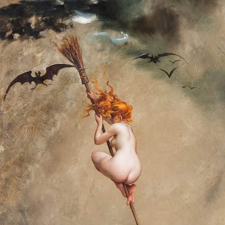 スラッシュさんのインスタグラム写真 - (スラッシュInstagram)「#Repost @infernal.art  "The Witch" by Luis Ricardo Falero, 1882. iiii]; )'」11月23日 18時32分 - slash
