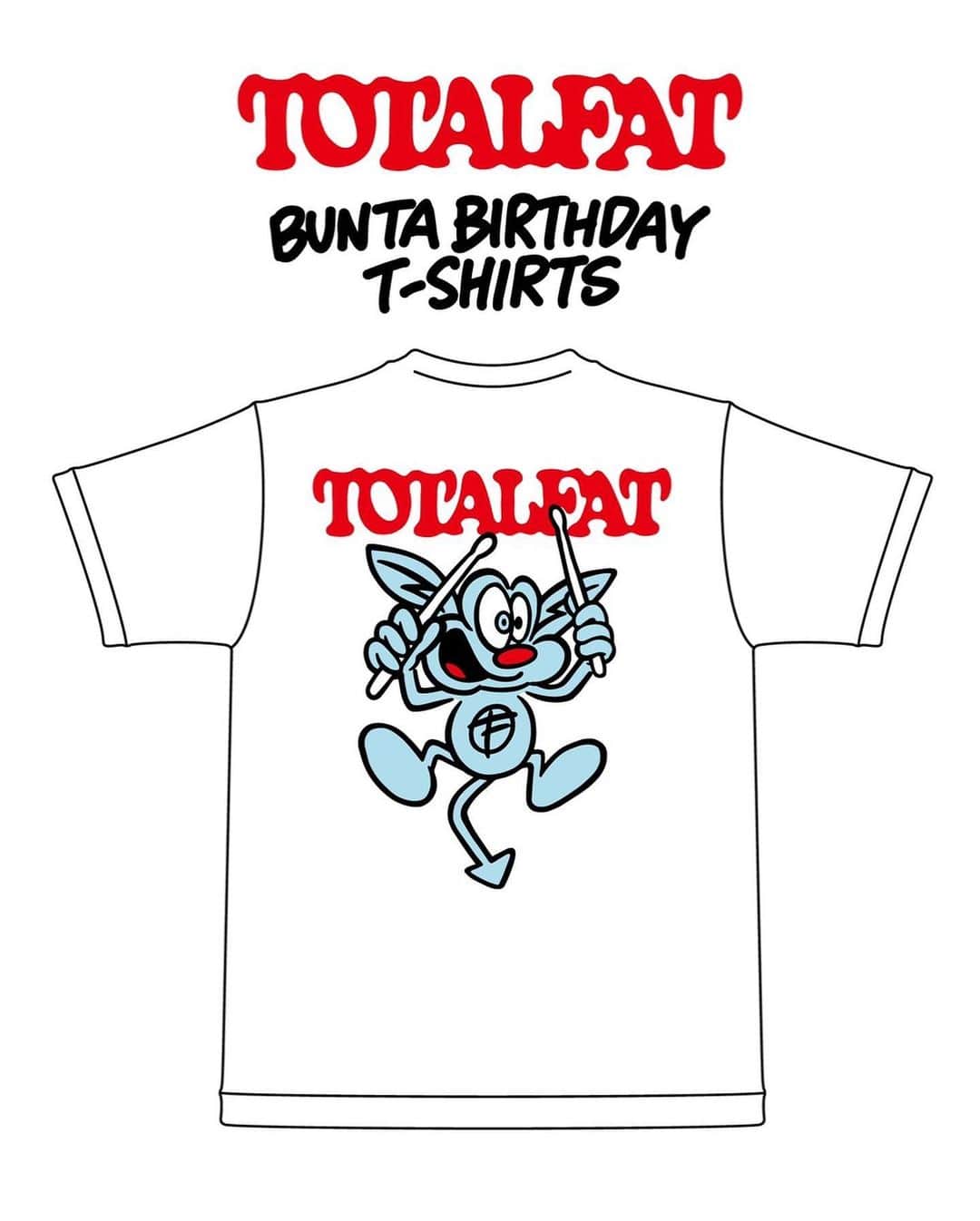 Bunta さんのインスタグラム写真 - (Bunta Instagram)「今年も誕生日Tシャツ発売するぜ🔥  【TOTALFAT】Bunta生誕記念Tシャツ「ブンT2020」 デザイン公開！ これまでにTOTALFATのグッズも多数手がけたVK DESIGN WORKSのVERDY氏によるデザイン🔥 このあと11/24（火）0時〜UKFC通販にて数量限定販売スタート！  Tシャツ S/M/L/XL/XXL　¥3,800（税抜）  キーホルダー ¥1,600（税抜）  #totalfat #vkdesignworks」11月23日 21時32分 - buntatf
