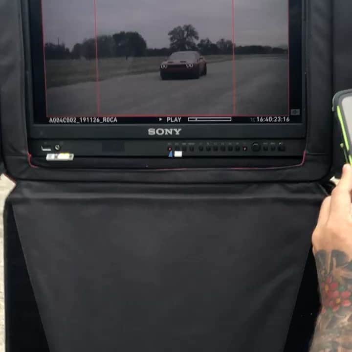 ビル・ゴールドバーグのインスタグラム：「#moparmonday  with a throwback to Thanksgivings past..... #behindthescenes peek at the 1 and only @samuel_hubinette doing his thing throwing a beautiful red @dodgeofficial #challengerredeye around !!! 👏 #spear #jackhammer #whosnext #blackfriday  #stuntman 👊🙏 @gearheadfabrications @nittotire @hre_wheels #turkeyday #commercial #mayorofmuscleville 🎅🏼 and #cars #racecars #santa #horsepower #holidays #thanksgiving」
