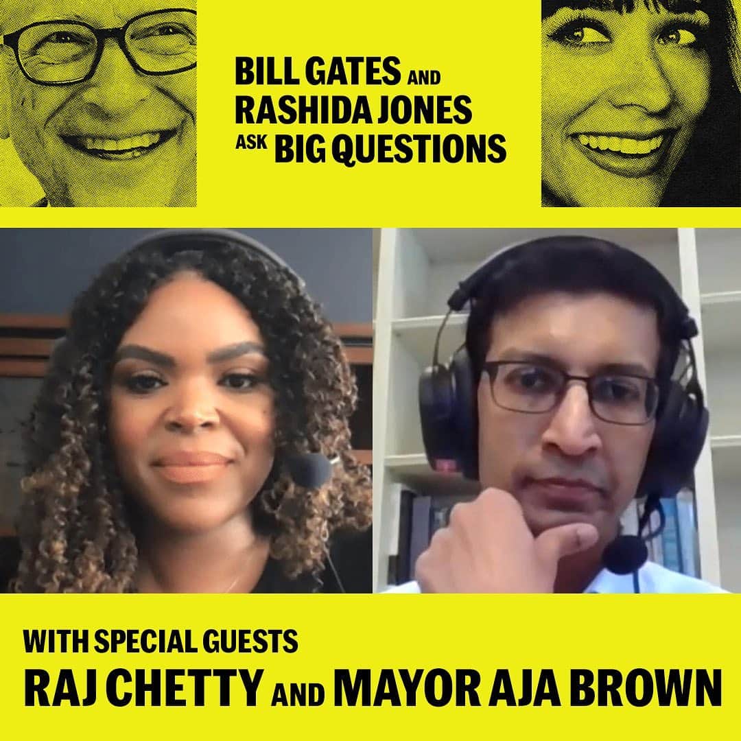 ビル・ゲイツさんのインスタグラム写真 - (ビル・ゲイツInstagram)「In the second episode of our podcast, @RashidaJones and I ask a big question that has never felt more urgent: is inequality inevitable?   We spoke with Compton mayor @Ajalbrown and Harvard economist Raj Chetty about what it’ll take to build a more equal society.」11月24日 7時40分 - thisisbillgates