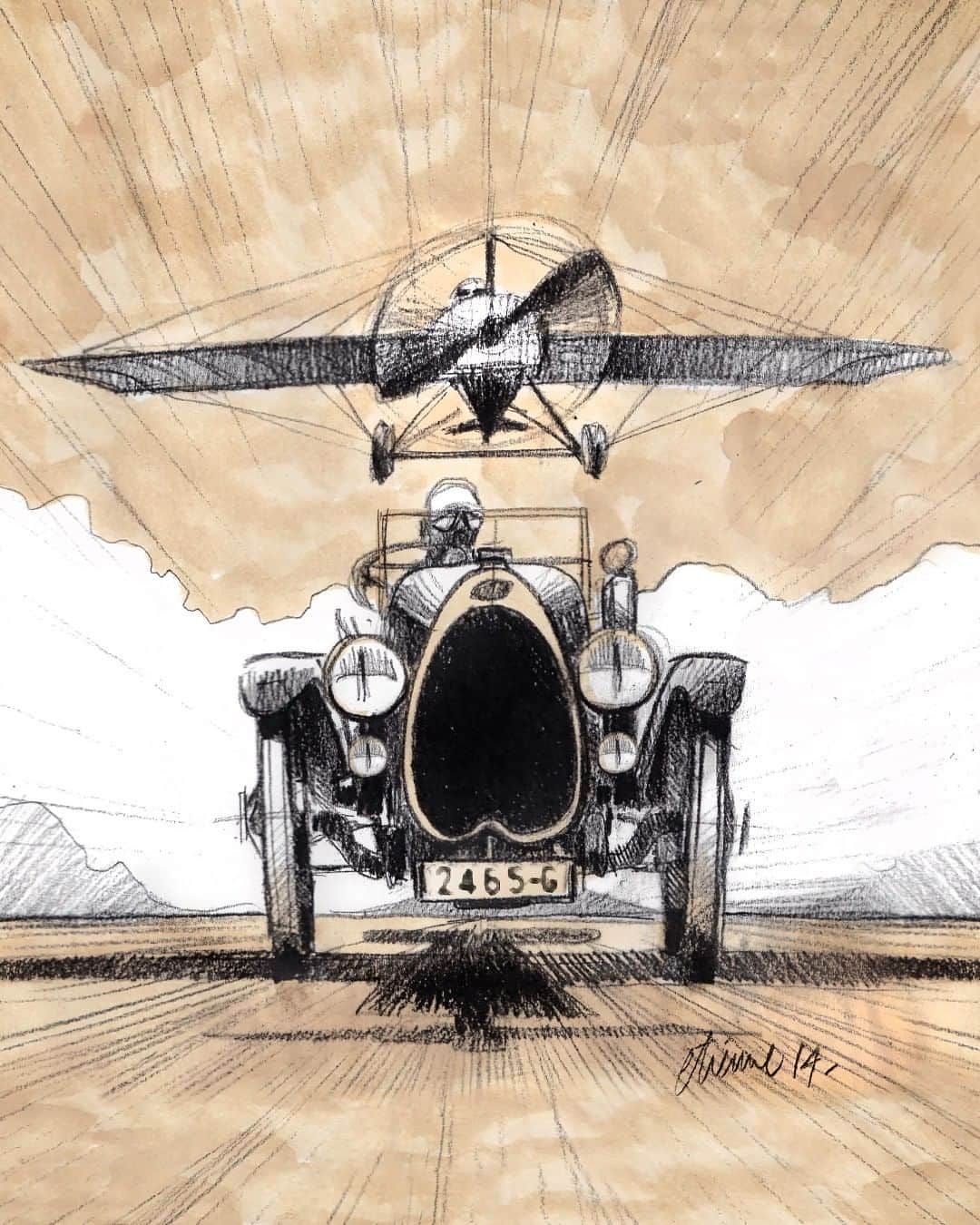 ブガッティさんのインスタグラム写真 - (ブガッティInstagram)「At the beginning of the last century, the French were the driving forces in motor sports racing as well as flying. And some of the greatest pilots from that era loved both: fast planes and rapid cars—like BUGATTI’s agile, light, and speedy vehicles. These pilots became legends on the Grand Prix courses, where they soon became known as the BUGATTI Daredevils.   #BUGATTI #BUGATTIDaredevils」11月24日 0時04分 - bugatti