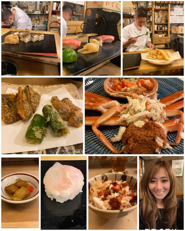岡田祐佳のインスタグラム：「更新が滞ってたので 色々アップしていきたいと思ってます。。。 頑張ろーーーあたし。  まず、京都１日目の夜 祇園喜多八さんへ。 素敵な女将さんと大将と息子さん3人で 営んではる凄く素敵なお店❤  落ち着くし料理おいしいし🤤  ほんまどれ食べても美味しい。 どれが1番？て聞かれたら 松茸のフライかな？フライは食べたことないから松茸の香りと食感にはまりんこ❤www  大好きなごっぺ蟹🦀を贅沢に丼にしたやつ 最高じゃー❣️  大将と女将さんの仲の良さも最高じゃーw  ここを紹介してくれた お仕事仲間(こー見えて偉い人w?)＆悪友？w 浩太郎 @kotaro.takasu ありがとう！  今度祇園来た時 ただいまぁ～て帰って帰ってきたい。 あたしの実家の料理旅館をおもいだす。 またきます！ま、じ、で！！   #祇園 #祇園喜多八 #秋刀魚の棒寿司 #松茸のフライ #こっぺ蟹 #香箱蟹 #せいこ蟹 #カワハギ #カワハギの肝寿司 #天ぷら #寿司 #素敵なお店 #祇園寿司」