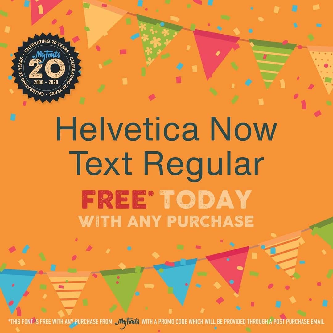 myfontsのインスタグラム：「Keep an eye out when you buy type during our massive #BFCMFontSale, now running at https://bit.ly/2IKEGPE – your order confirmation will include a link to download a different free font each day of the sale! Today’s is Helvetica Now Text (Regular) … #BlackFriday #FontSale #typography #freefont #helvetica」
