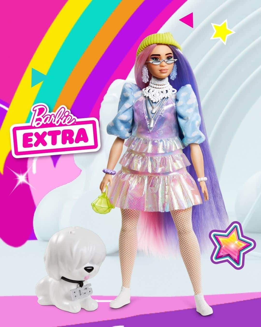 バービーのインスタグラム：「She’s SO EXTRA! 💎 Shop over-the-top looks from #BarbieEXTRA now.」