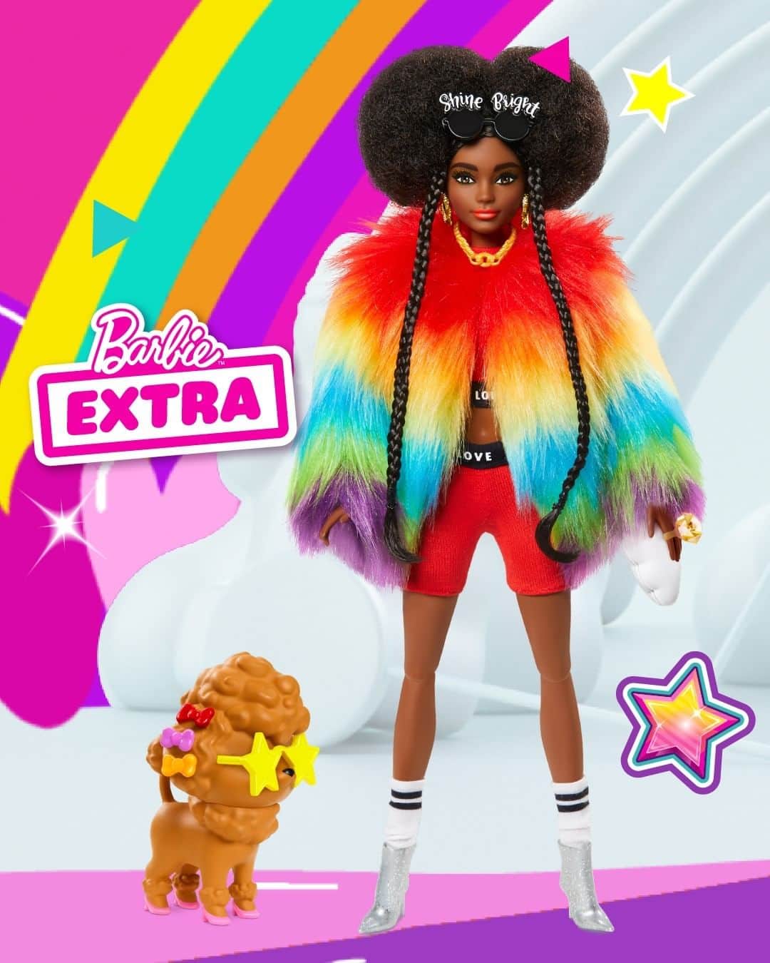 バービーのインスタグラム：「Superstar swag. 🤩 Shop fierce fashions with #BarbieEXTRA now.」