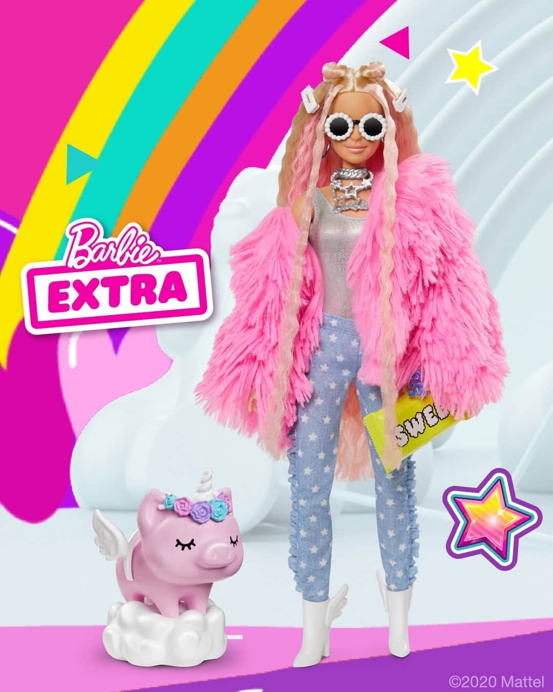 バービーのインスタグラム：「Dressed to the max. 💥 Turn up the attitude with #BarbieEXTRA, available now.」