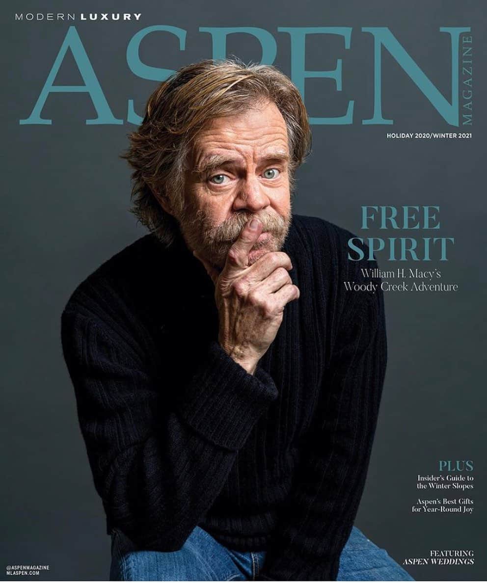 のインスタグラム：「Check this out! Turns out I do know a thing or two about spirits. Link: https://mlaspen.com/william-h-macy-cover-story-interview」