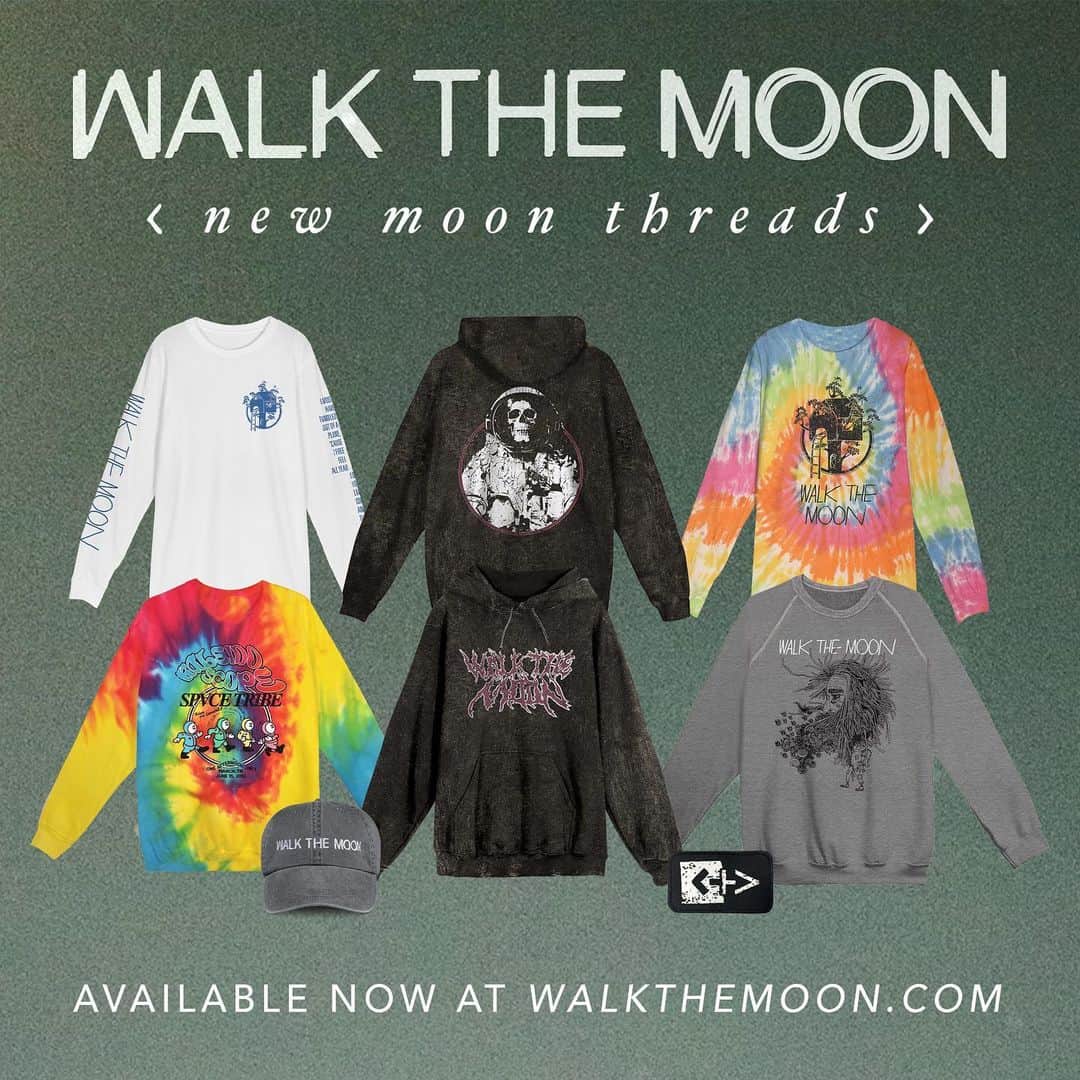 ウォーク・ザ・ムーンのインスタグラム：「hey! we just updated our store with new moon threads, including some of our favorite Alternate Mooniverse designs. additionally, now through next monday, there's 25% off most of the store. FURTHERMORE, the first 50 orders will come with a pack of original, candid polaroids shot by yours truly while we were recording "what if nothing". love you, talk soon.」