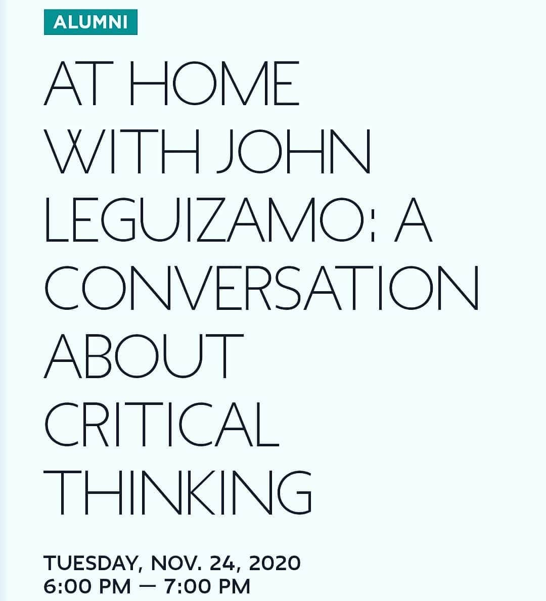 ジョン・レグイザモさんのインスタグラム写真 - (ジョン・レグイザモInstagram)「Join me (virtually) 2morrow nite !! Register via the link in my bio !! @criticalthinkingmovie #CriticalThinking ♟」11月24日 6時45分 - johnleguizamo