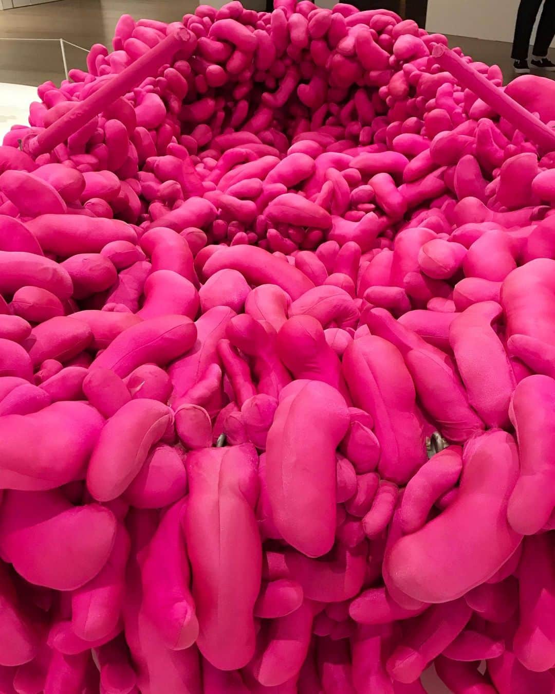 アヤメのインスタグラム：「If each of pink things dressed Ayame socks...✨ #yayoikusama #stars展 #moriartmuseum #pinkboat #芸術の秋」