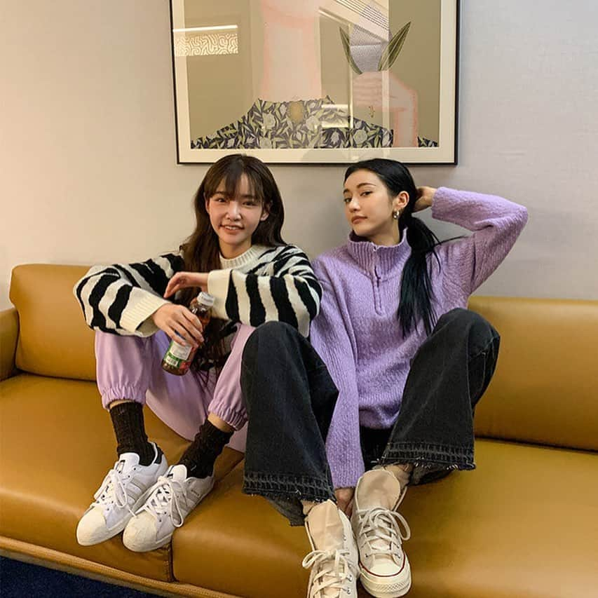 Official STYLENANDAさんのインスタグラム写真 - (Official STYLENANDAInstagram)「Cosy Wear💜 #stylenanda」11月24日 17時20分 - houseof3ce