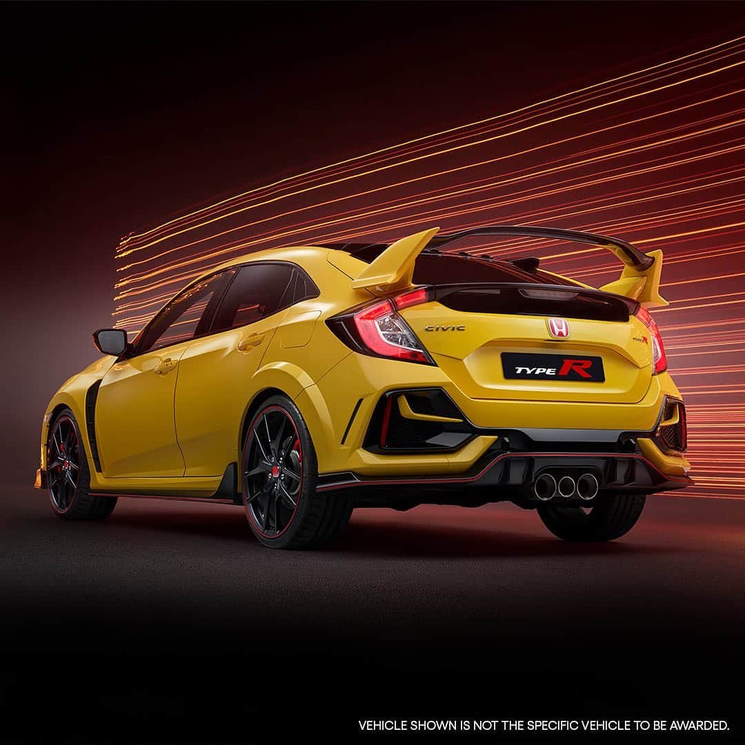 のインスタグラム：「These keys could be YOURS 😎  We’ve teamed up with @omaze to give YOU a chance to win the U.S. Serial Plate 001 Honda Civic Type R Limited Edition! Plus, all entries support the @tmcf_hbcu. ENTER NOW for a chance to WIN (U.S. residents only). Link in bio.」