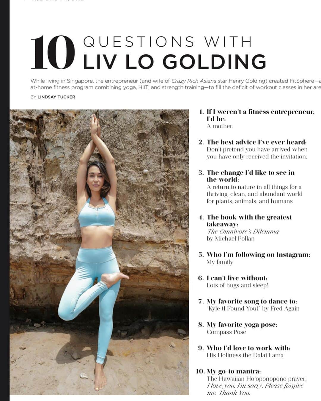 Livさんのインスタグラム写真 - (LivInstagram)「@yogajournal 🙏✨✨✨✨Swipe for 10 of my favorite things」11月24日 10時42分 - livlogolding