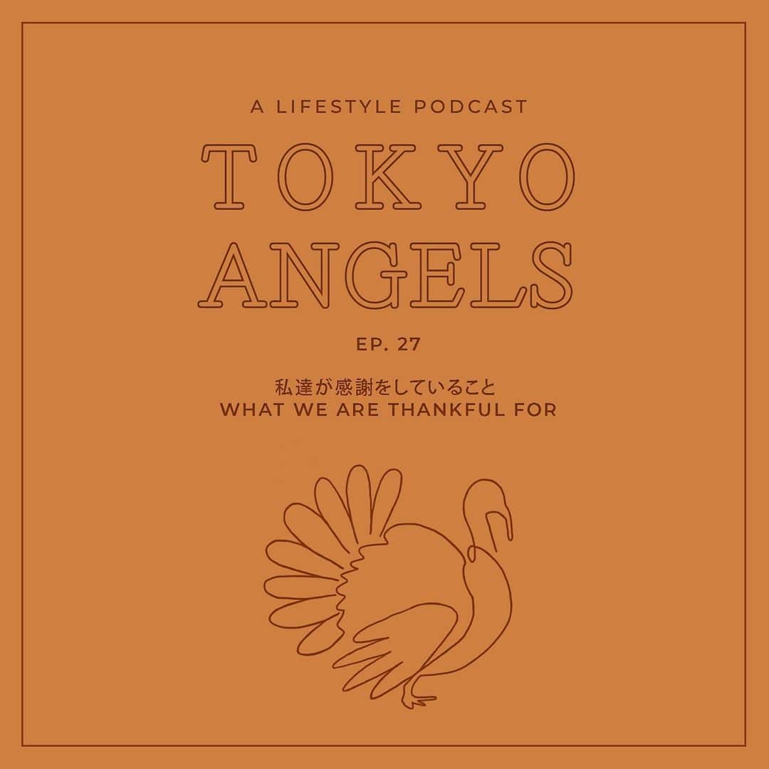 のインスタグラム：「Are you ready for Thanksgiving? 🦃  11月ということは、もうすぐサンクスギビング！サンクスギビング（感謝際）は、アメリカ合衆国とカナダの祝日のひとつで、感謝の気持ちを表す日でもあります。このエピソードでは、私が子供の頃から祝ったアメリカンサンクスギビングの経験のお話や、2人が感謝していることを３つずつシェアしました。Spotify & Apple Podcastsで是非聴いてみてください🧡  Thanksgiving is a holiday not normally celebrated in Japan, so in our latest episode on @tokyoangelspod I decided to share what it was like experiencing the holiday back in the States, as well as share three things that we are thankful for this year. Happy Thanksgiving, everyone🧡 Check it out on Spotify & Apple Podcasts 🦃  #tokyoangelspod #podcast #thanksgiving #thankful #grateful #newepisode #感謝祭 #サンクスギビング #感謝の気持ち #ポッドキャスト」