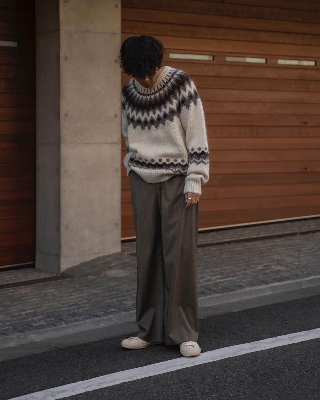 Ryoさんのインスタグラム写真 - (RyoInstagram)「ㅤㅤㅤㅤㅤㅤㅤㅤㅤㅤㅤㅤㅤ @batoner_japanmade のモヘアノルディッククルーネック ！🧶サイズは1番大きいサイズ着てます🙋‍♂️ ㅤㅤㅤㅤㅤㅤㅤㅤㅤㅤㅤㅤㅤ 今日は寒いので皆さん暖かくしてください🍵 ㅤㅤㅤㅤㅤㅤㅤㅤㅤㅤㅤㅤㅤ knit:#batoner pants:#sunsea shoes:#studionicholson」11月24日 11時53分 - ryo__takashima