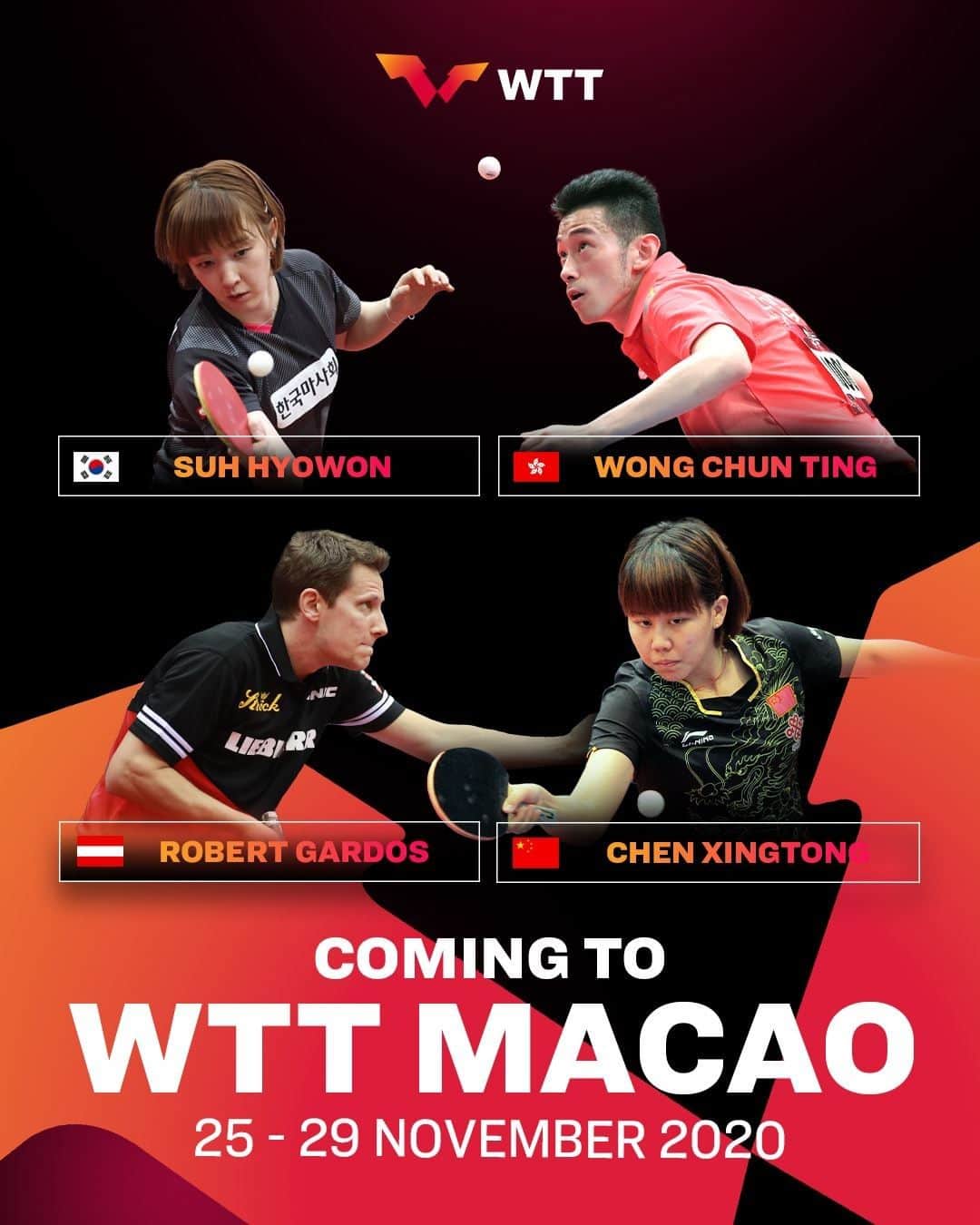 ITTF Worldさんのインスタグラム写真 - (ITTF WorldInstagram)「🤩 The Stars are out for #WTTMacao!! 🤩  Who are you most excited to watch this week❓」11月24日 13時30分 - wtt