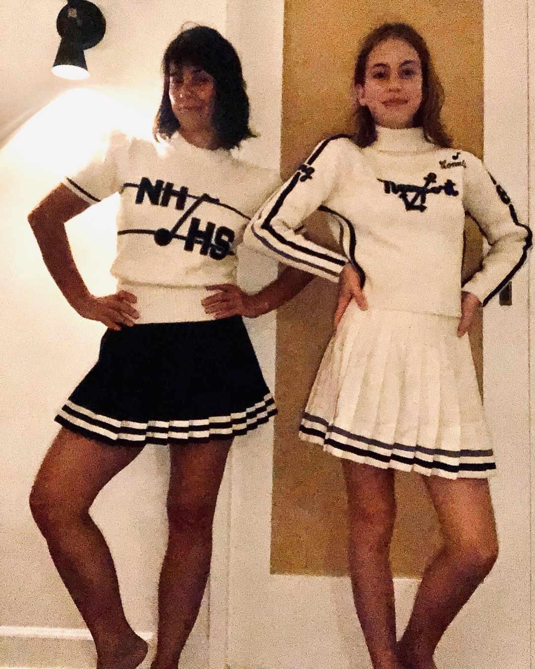 コンスタンス・ジマーのインスタグラム：「Not the best picture quality, but the best in the sense that these are my Cheerleading outfits from 1987/88 turned into Halloween Costumes for me and #my12yearold!! (not sure what surprised me most; the fact that I still fit in my outfit from when I was 17 or that my 12 year old fits into my outfit from when I was 17?!) #happyhalloween」