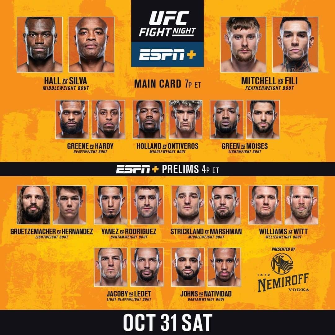 UFCさんのインスタグラム写真 - (UFCInstagram)「IT'S FIGHT DAY 👏 The Octagon is back in the states as Hall & Silva square off at #UFCVegas12!」11月1日 0時52分 - ufc