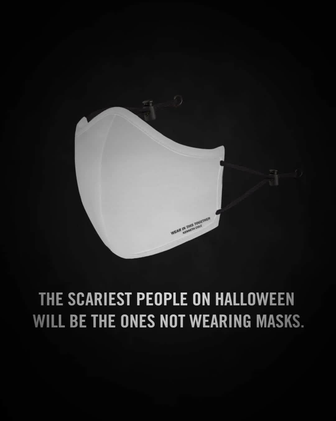 ケネスコールのインスタグラム：「Treat yourself to our V-block neoprene mask with Protection, Comfort, and Style. It’s the perfect mask to keep you safe this #Halloween…and beyond. #WearAFuckingMask #MaskUp #ProtectYourself  When you shop at KennethCole.com, we’ll donate to The New York Public Library in support of The Harry Belafonte Black Liberation Speaker Series. Info link in bio.」