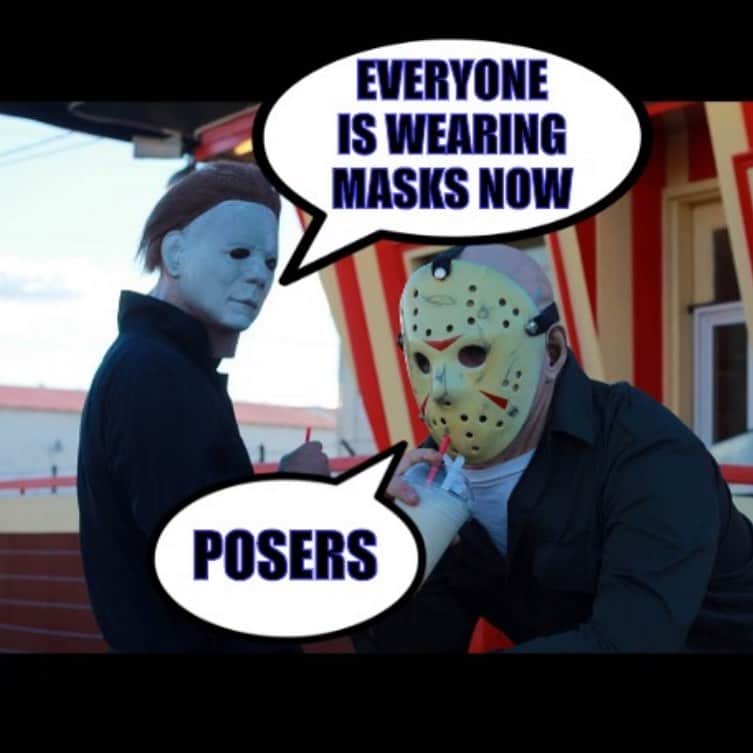 のインスタグラム：「The original mask-wearers. Happy 🎃 Halloween! #halloween #trickortreat #horrorfilms #masksarefashion #masklife」