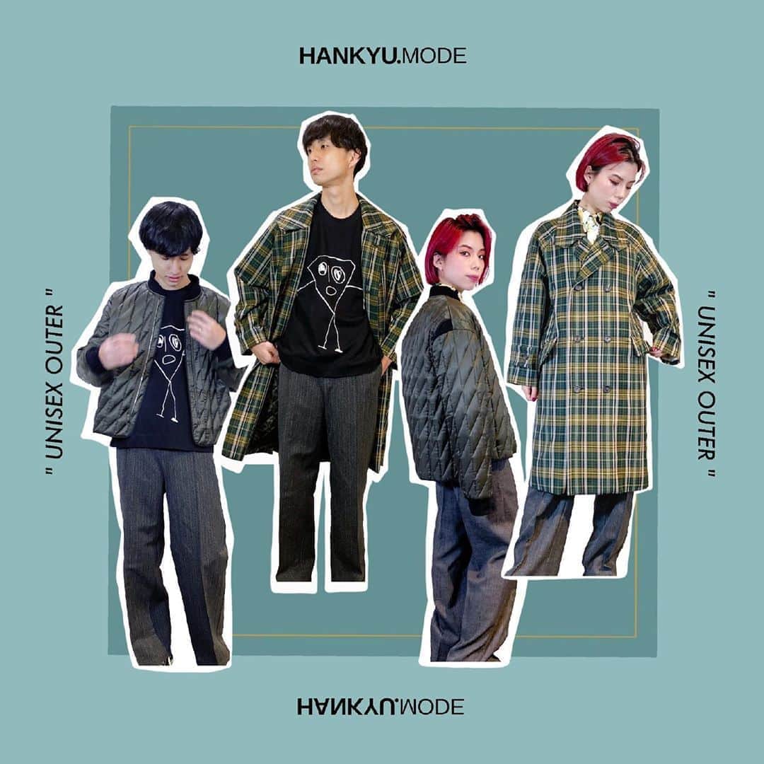 のインスタグラム：「HANKYU.MODE GENDERLESS OUTER At 3F MODE 詳しくはプロフィールURLをチェック！ #Hankyu #HANKYUMODE #umedahankyu #阪急うめだ本店 #うめだ阪急 #阪急百貨店 #osaka #umeda #mode #planc #プランシー #genderless #outer #ジェンダーレスアウター #コート #キルティングブルゾン #ジェンダーレスファッション #ユニセックス #ユニセックスファッション」