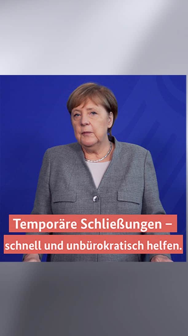 アンゲラ・メルケルのインスタグラム：「Bis zu 10 Milliarden Euro und der Ausbau bisheriger Programme: Kanzlerin Merkel sichert in ihrem Podcast schnelle und unbürokratische Hilfe für Unternehmen und Selbstständige in der Corona-Pandemie zu. . . . #Corona #Coronavirus #Covid_19 #Wirtschaft #Unternehmen #Selbstständige #Kanzlerin #Merkel #Podcast #Deutschland #Politik」